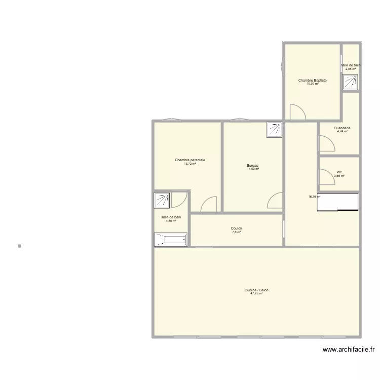 Plan appartement Christel. Plan de 10  et 125 m²