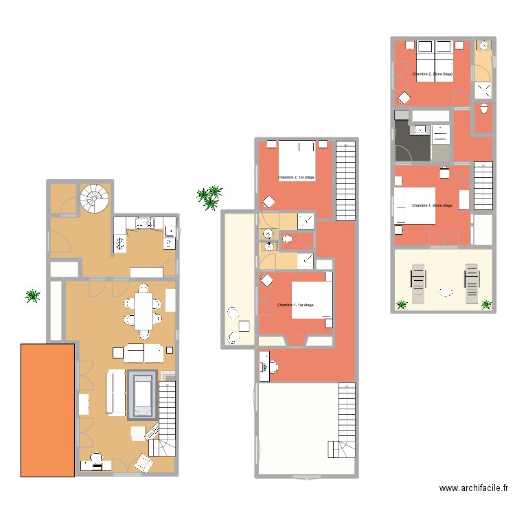 Cavalaire. Plan de 26 pièces et 209 m2