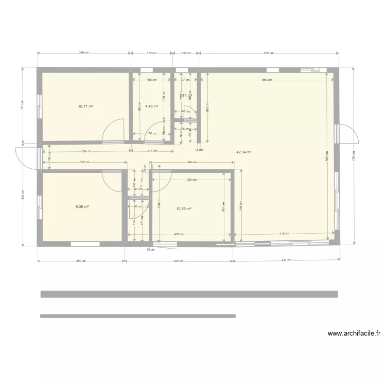 F4-3bassins-dimensions. Plan de 