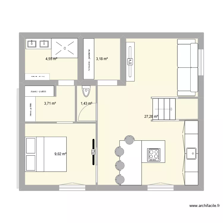t2 definitif sans ext. Plan de 12 et 75 m² t2 definitif sans ext. Plan de 12 et 75 m²