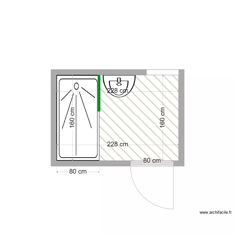 NAM HEE Apr&egrave;s travaux. Plan de 1  et 4 m²