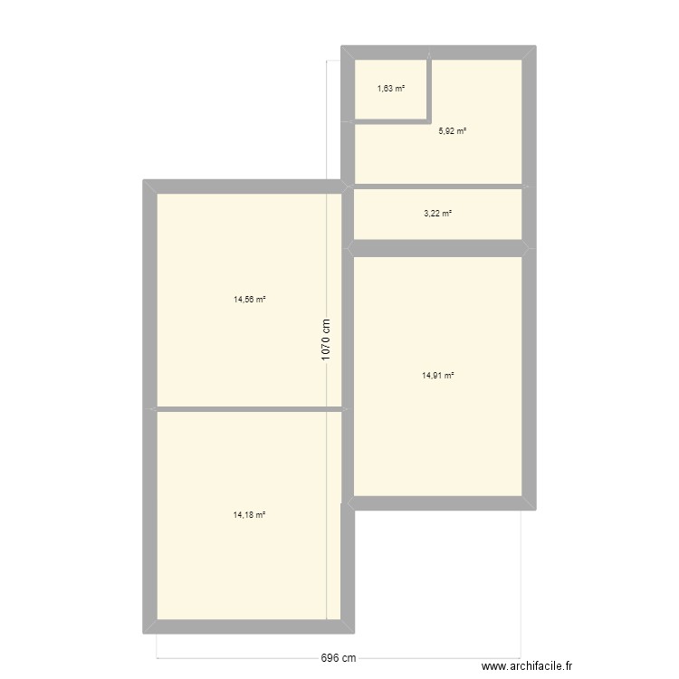 jarrot. Plan de 10 pièces et 88 m2