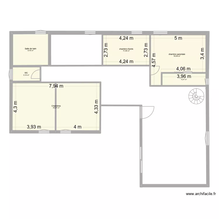 Maison Boucotte. Plan de 6  et 81 m²