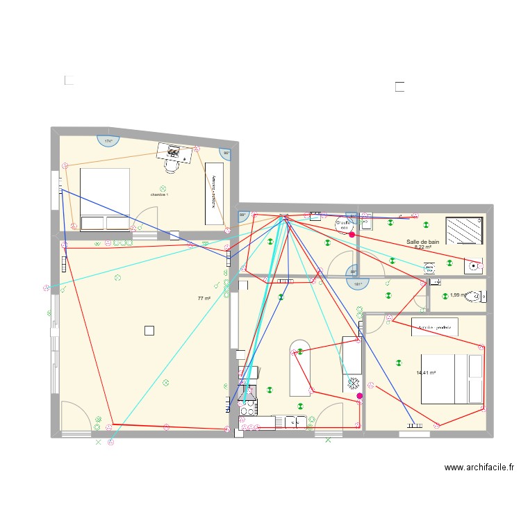 log. jb2 TEST ELEC. Plan de 4 pièces et 102 m2