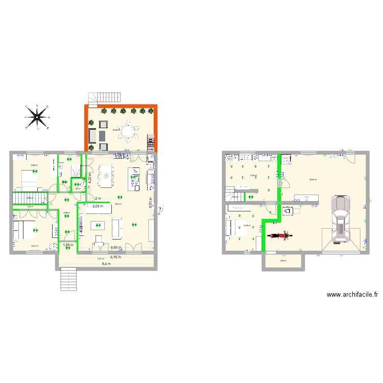RTE DE LATHUS. Plan de 16 pièces et 239 m2