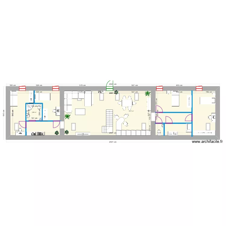 etage maison des invit&eacute;es plan 1 avec am&eacute;nagement (14.02.2025). Plan de 