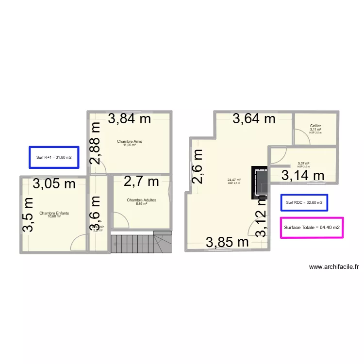Maison San Barto. Plan de 10 et 71 m² Maison San Barto. Plan de 10 et 71 m²