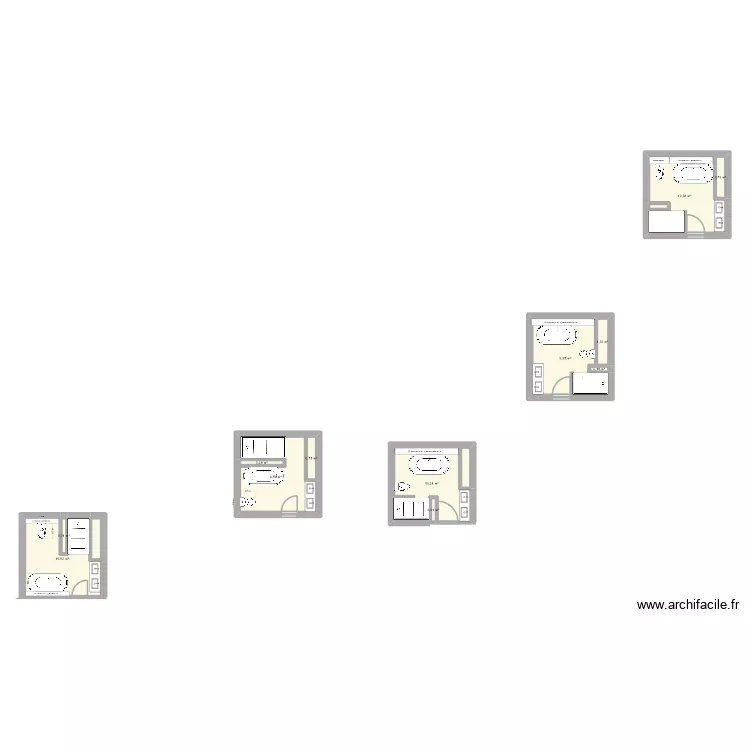 salle de bain. Plan de 12 Pièces et 55 m²