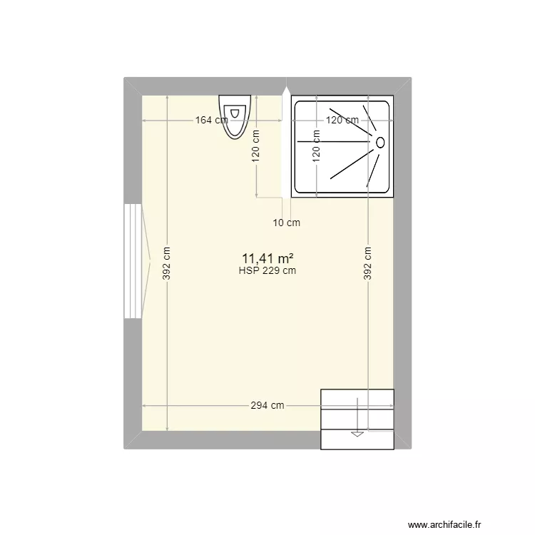 SALLLE DE BAINS. Plan de 