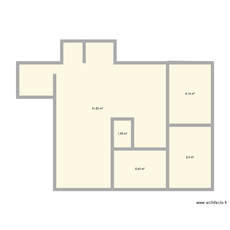 appart. Plan de 5 pièces et 66 m2