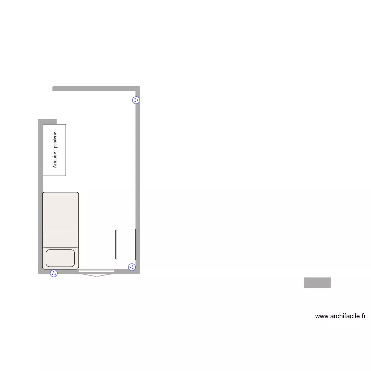Chambre arthur. Plan de 