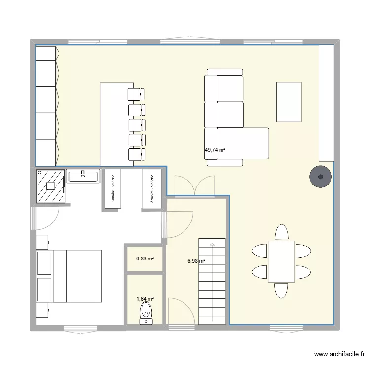 chambre Mandres. Plan de 