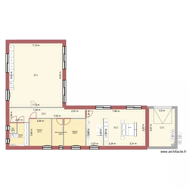 Chasse. Plan de 9 Pièces et 167 m² Chasse. Plan de 9 Pièces et 167 m²
