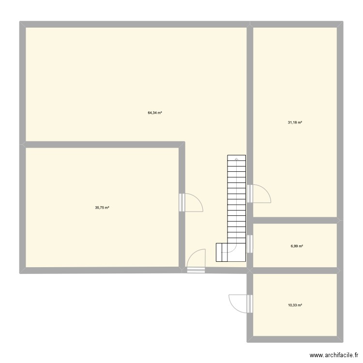 Larringes. Plan de 5 pièces et 149 m2