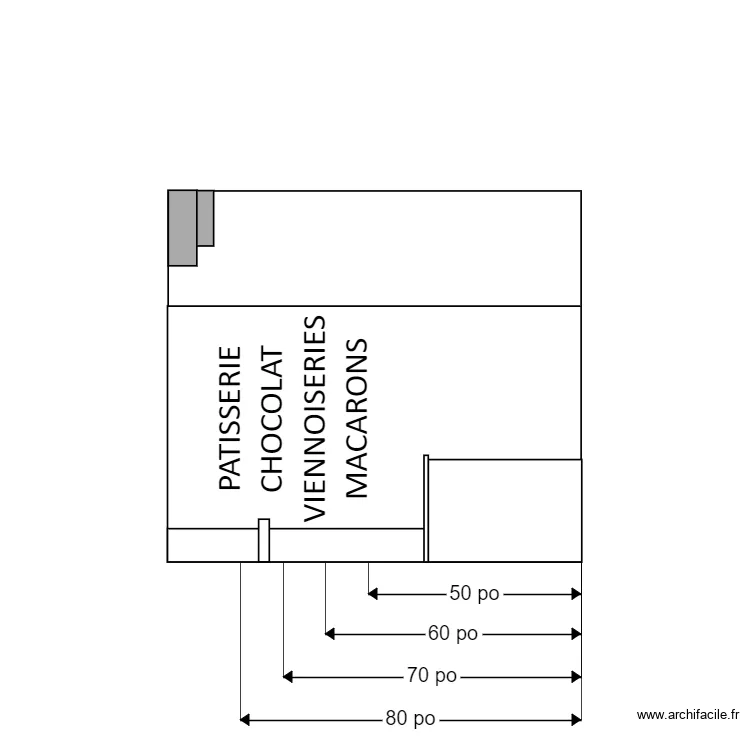 Patisserie mur A. Plan de 