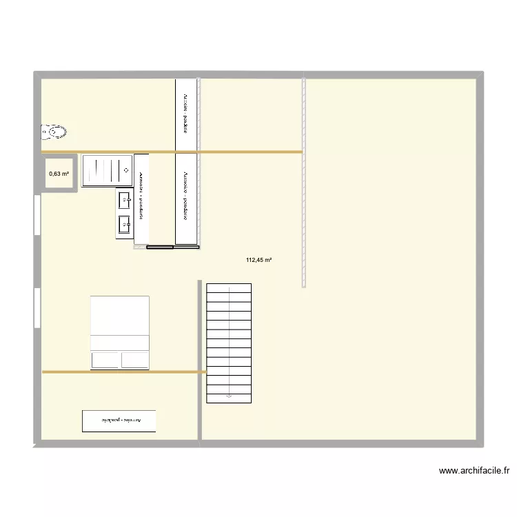 Plan Mezzanine 2. Plan de 2  et 114 m²