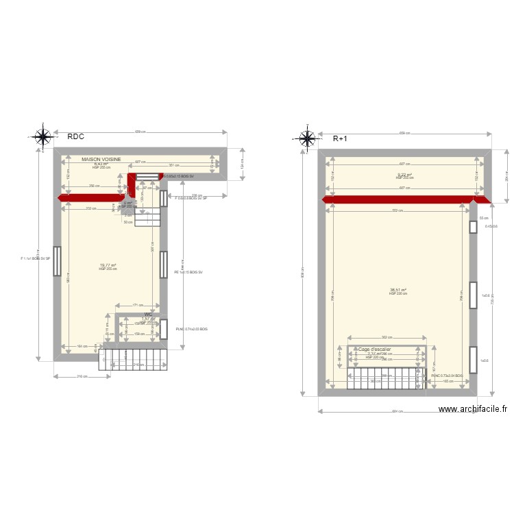 ML24010257 BERTRAND RDC+R1. Plan de 7 pièces et 76 m2