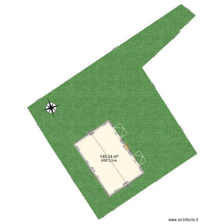 garage2. Plan de 1 pièce et 149 m2
