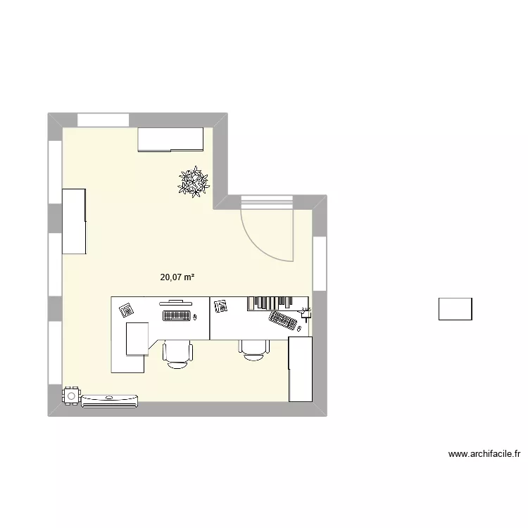 Secr&eacute;tariat. Plan de 1  et 20 m²