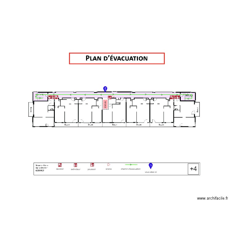 plan d'evacuation +4 mottet. Plan de 0 pièce et 0 m2