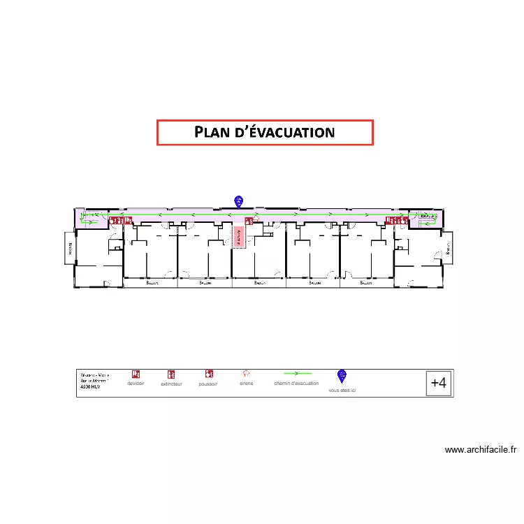plan d'evacuation +4 mottet. Plan de 