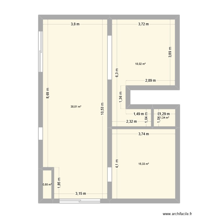 Maison RSTEUR. Plan de 5 pièces et 74 m2