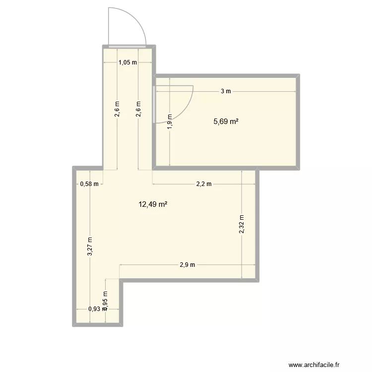 KEROUREDAN. Plan de 2  et 18 m²