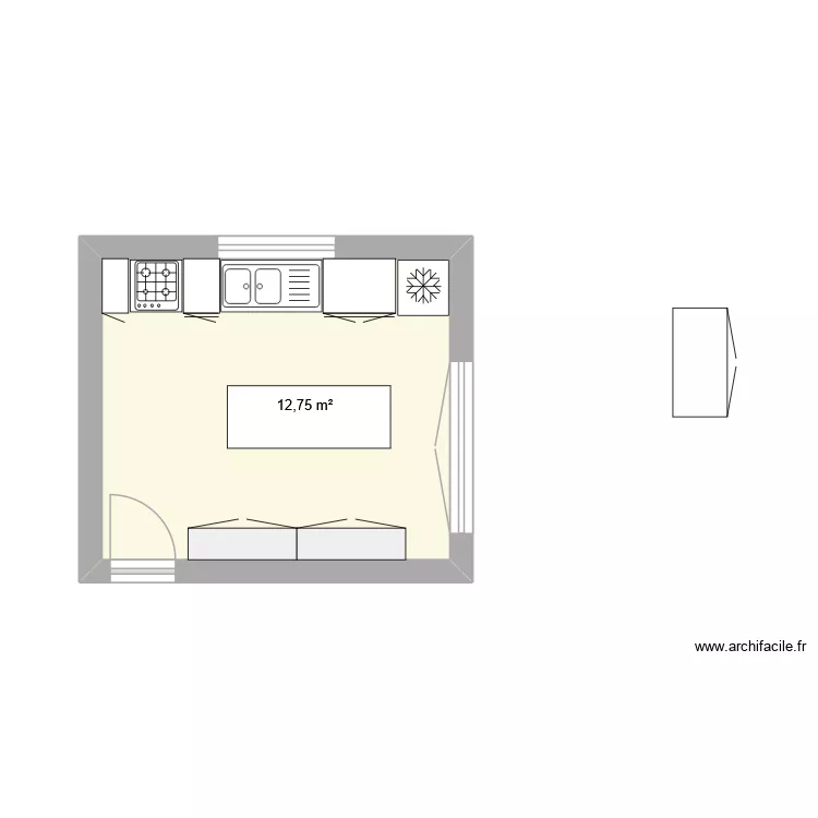cuisine. Plan de 1 et 13 m² cuisine. Plan de 1 et 13 m²