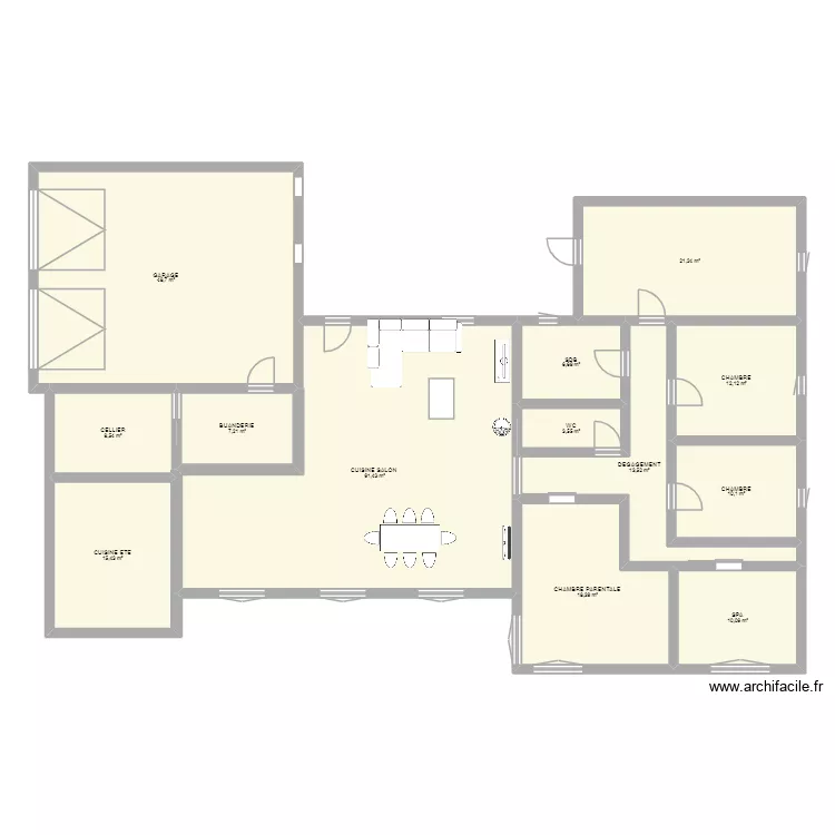 villeneuve. Plan de 13  et 237 m²