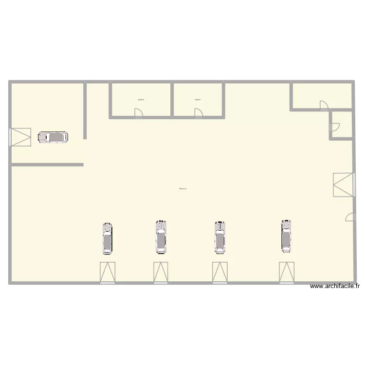 Garage. Plan de 3  et 693 m²