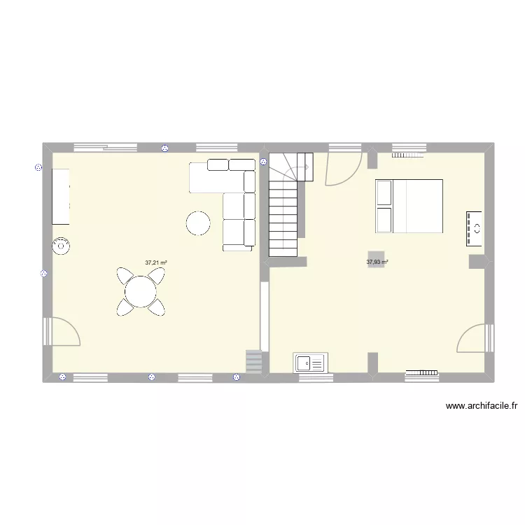 rloussines2. Plan de 2  et 75 m²