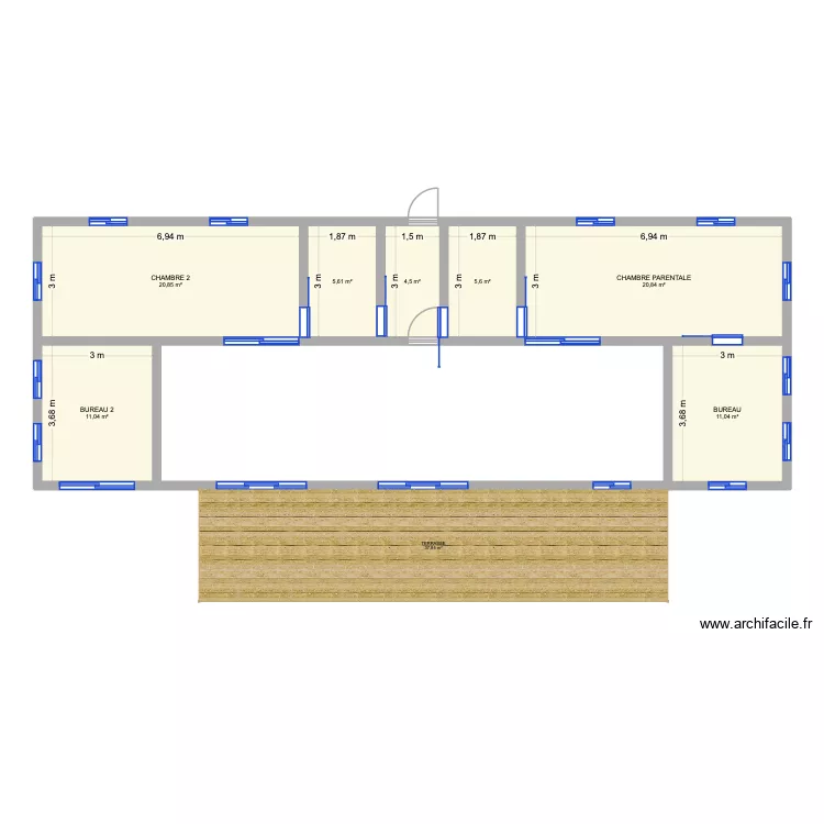 MAISON PRINCIPALE 2. Plan de 7 Pièces et 79 m²