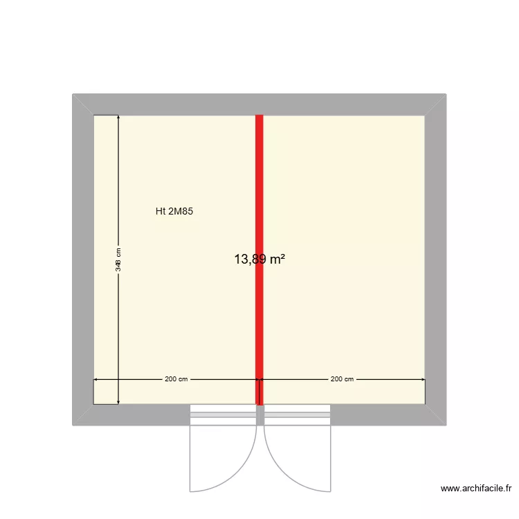 SALLE FOUR IMPRO2. Plan de 1  et 14 m²