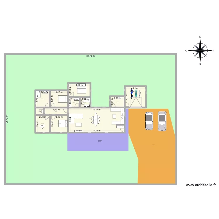 Maison L&eacute;a Antoine v8. Plan de 13  et 1065 m²