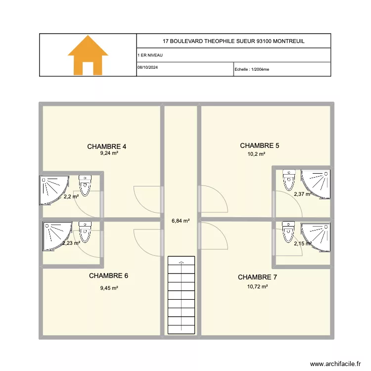 montreuil theophile 17 1 niveau. Plan de montreuil theophile 17 1 niveau. Plan de