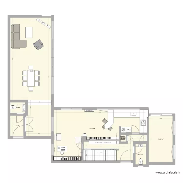 Bussière new travaux nu 0046. Plan de 8 Pièces et 128 m² Bussière new travaux nu 0046. Plan de 8 Pièces et 128 m²