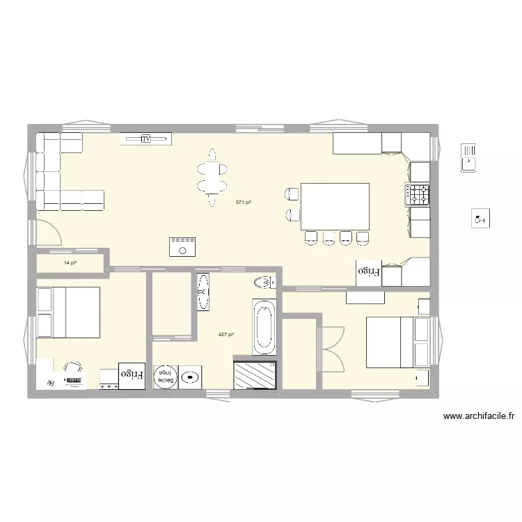 28x42. Plan de 3 et 94 m² 28x42. Plan de 3 et 94 m²