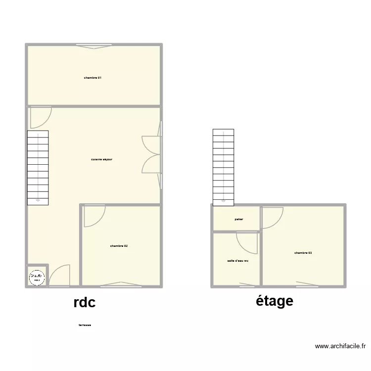 GINGREAU am. Plan de 7  et 60 m²
