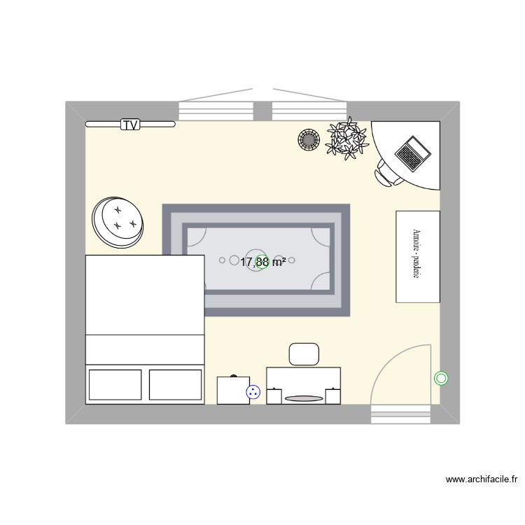 chambre. Plan de 0 pièce et 0 m2