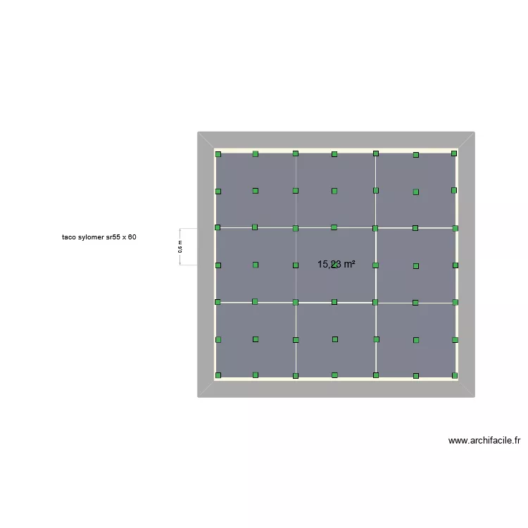 pandolfo sr55. Plan de 1  et 15 m²