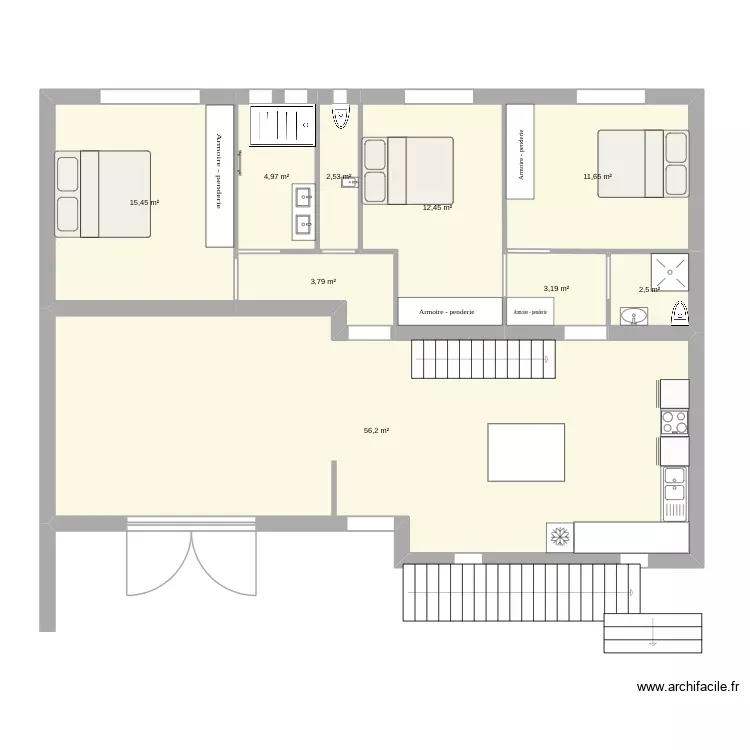 Plan. Plan de 9 Pièces et 113 m²