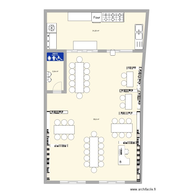 Plan Gueule de culture. Plan de 3 pièces et 132 m2