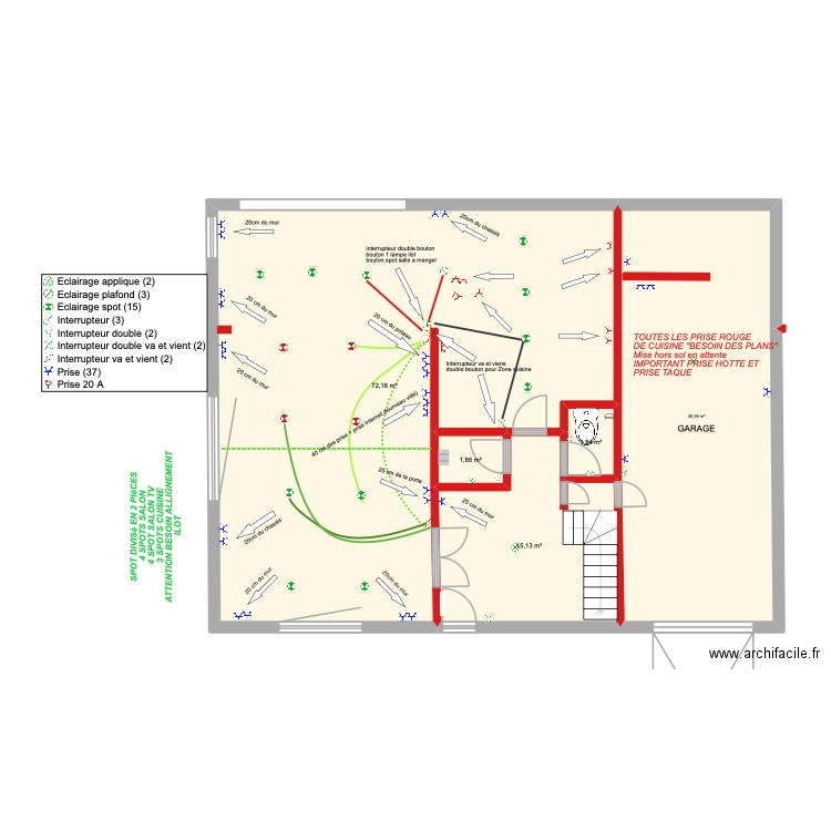 Clarissa Angela RDC. Plan de 5 pièces et 127 m2