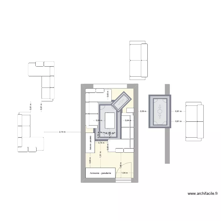 Chambre d'amis Vlast. Plan de 