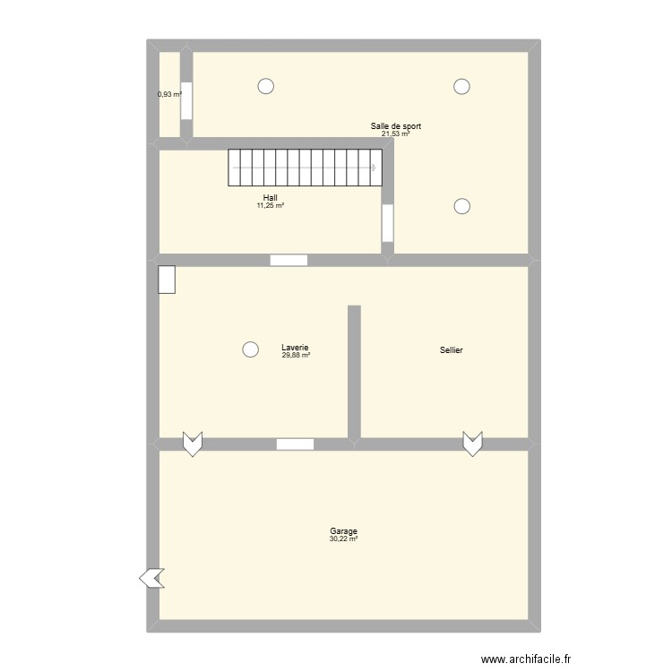 Peugniez. Plan de 5 pièces et 94 m2