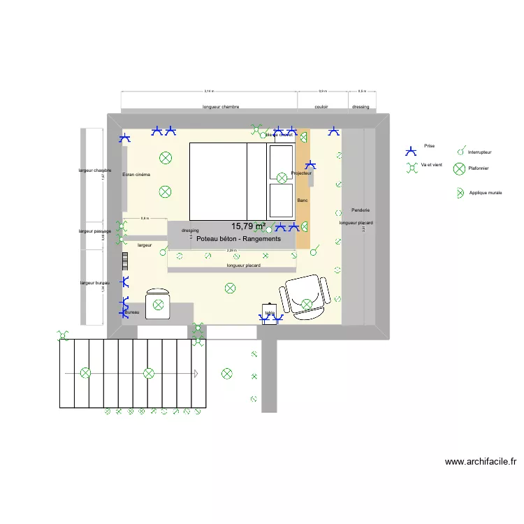chambre perso. Plan de chambre perso. Plan de