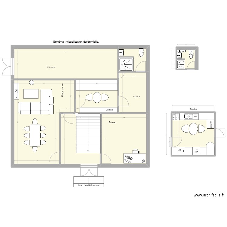 QUENTIN Chris...ane. Plan de 9 pièces et 111 m2