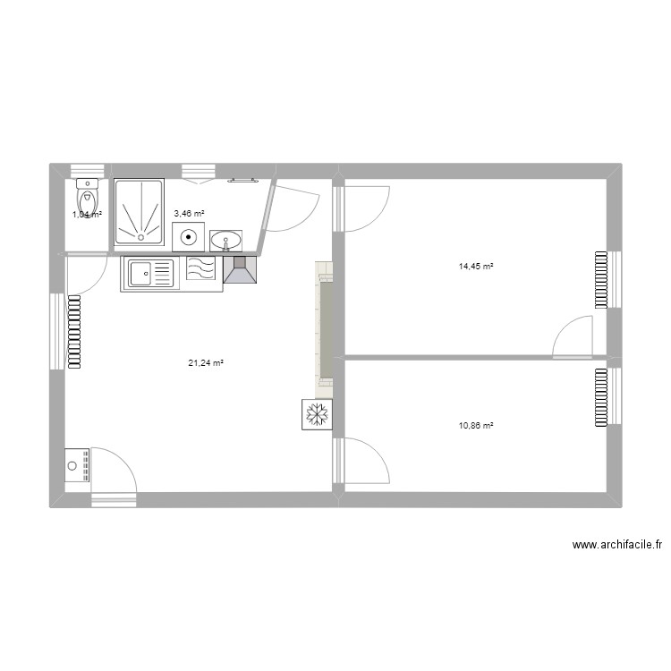 Didier eurville. Plan de 5 pièces et 51 m2