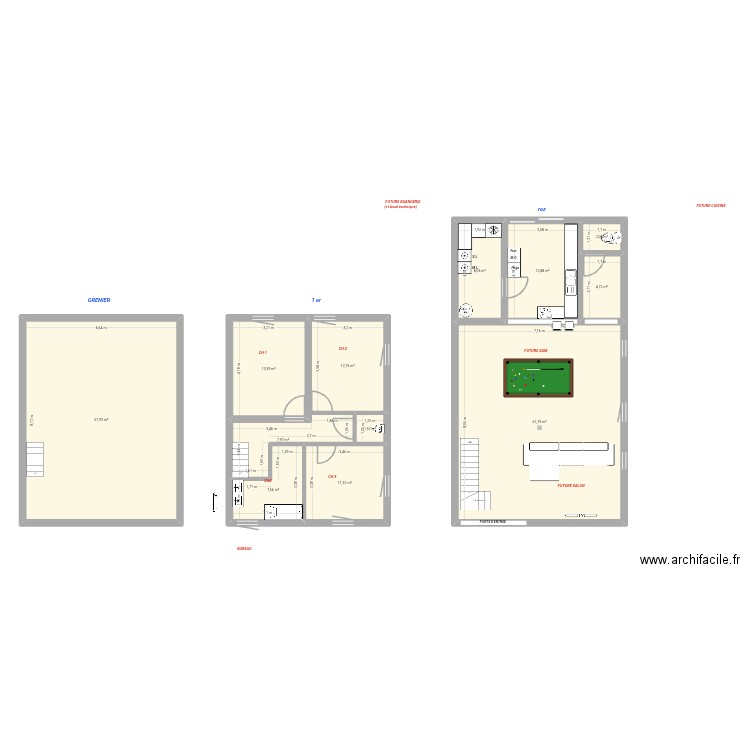 Wagnelée (situation projetée) variante 3. Plan de 12 pièces et 201 m2