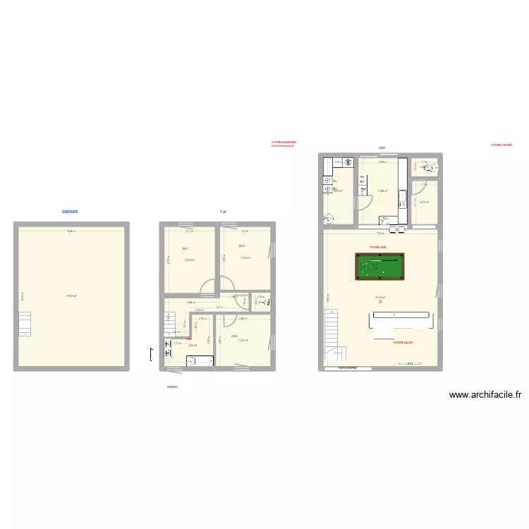 Wagnel&eacute;e (situation projet&eacute;e) variante 3. Plan de 